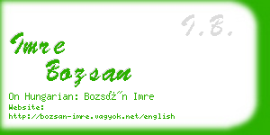 imre bozsan business card